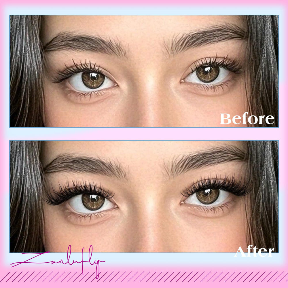 ZANLUFLY pre-glued application demo for quick DIY lash upgrade