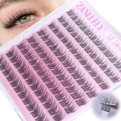 ZANLUFLY self-adhesive lash clusters in 10-12mm for quick, glue-free glam