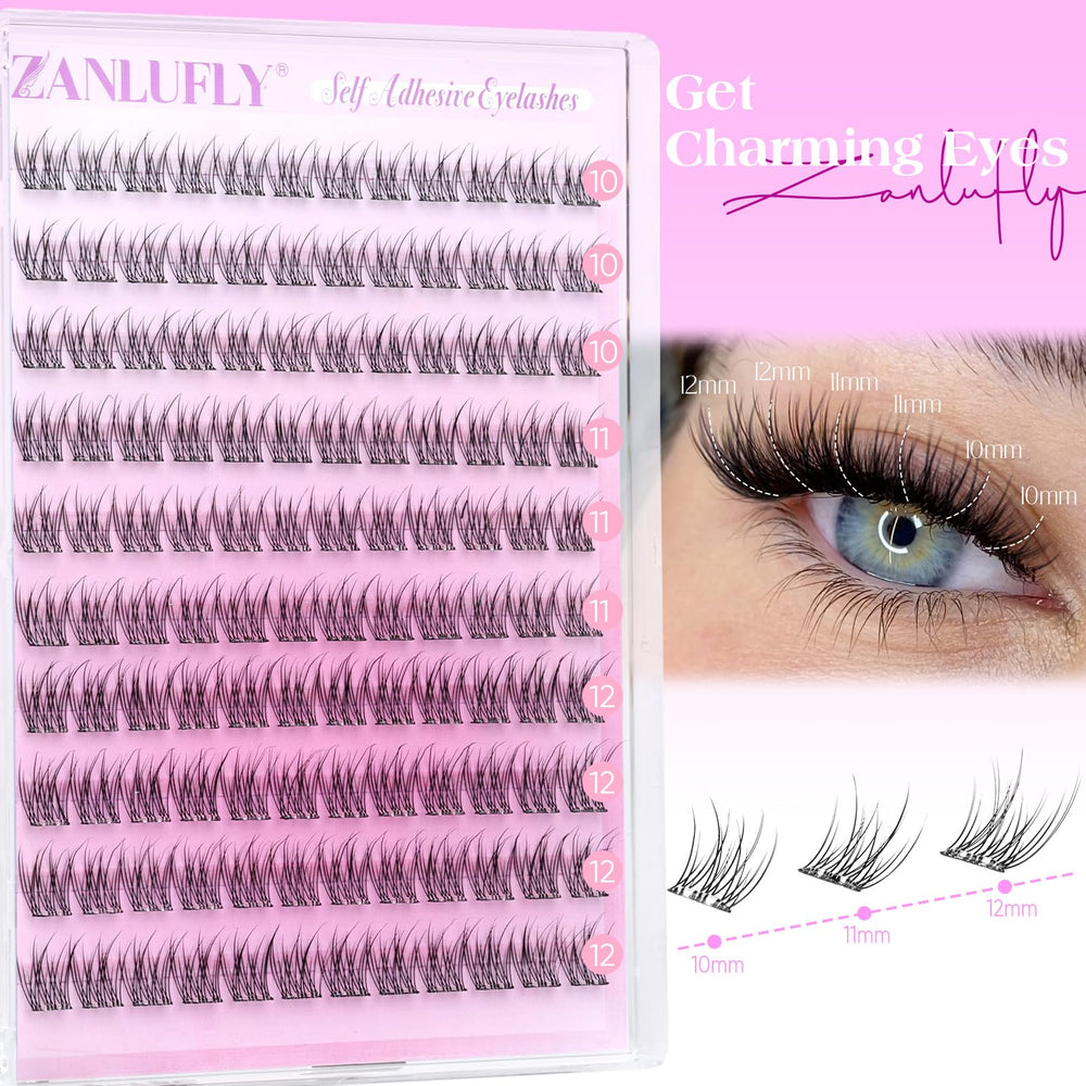 ZANLUFLY 12mm wispy lashes blend for a natural look