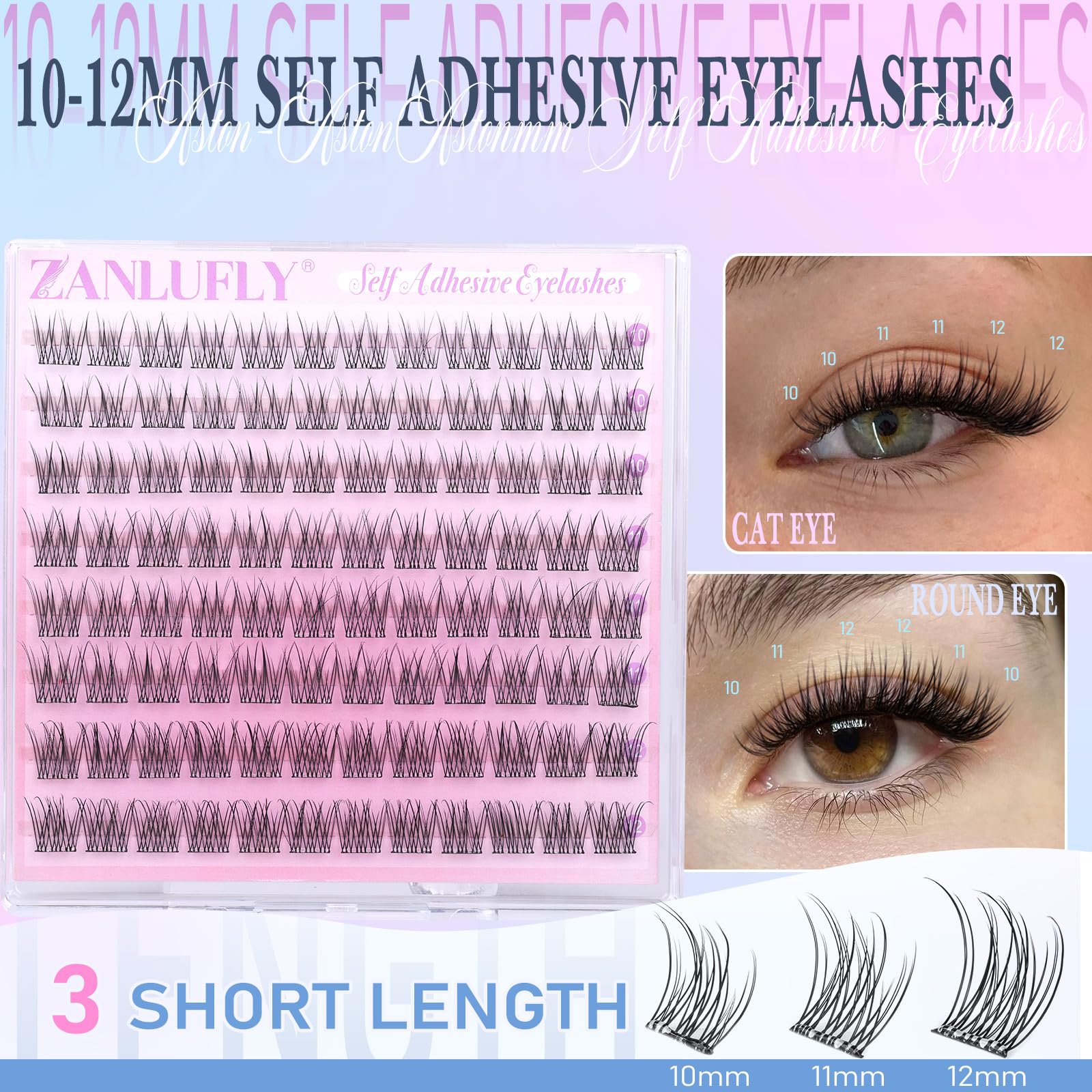 ZANLUFLY soft cotton band shapes along the lash line for feather-light comfort