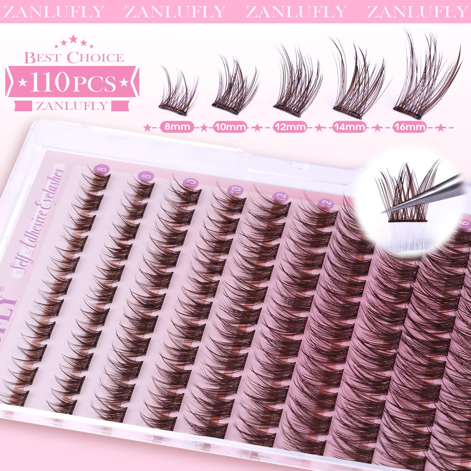 ZANLUFLY wispy no-glue lashes blend with natural lashes.