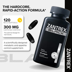 Close-up of Zantrex Black capsules showing practical energy support throughout the day.