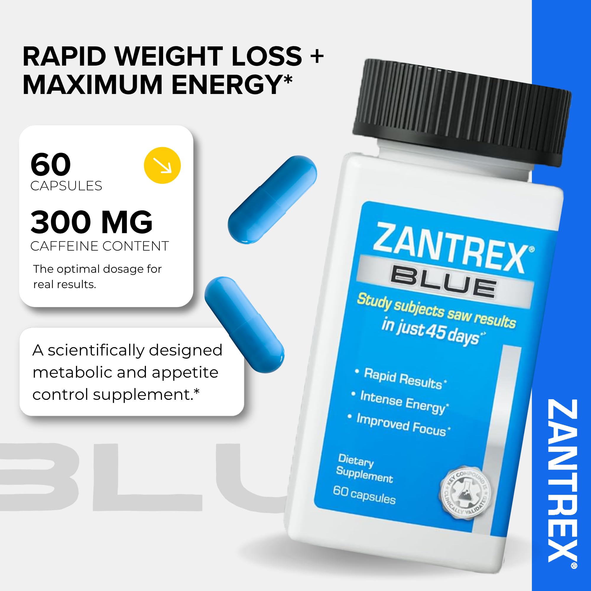 Zantrex Blue clinical-trial graph hinting at weight management support