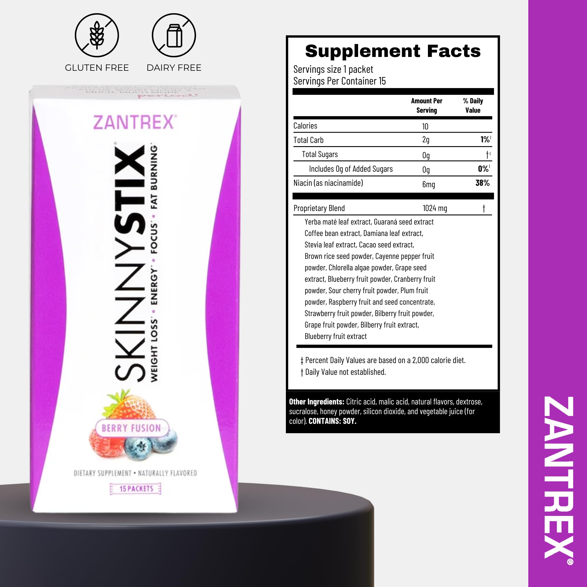 Zantrex SkinnyStix Berry Fusion berry flavor swatch and aroma