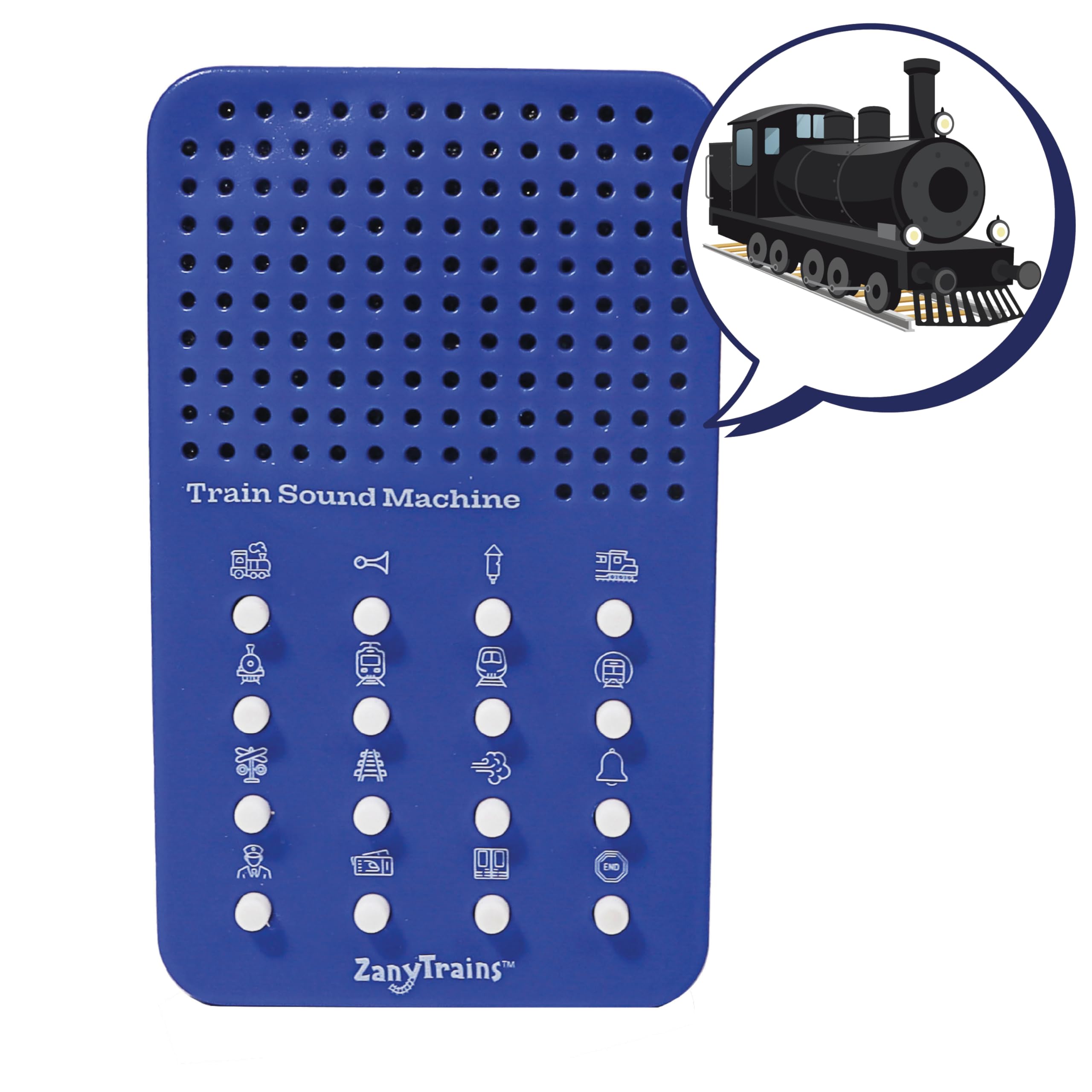 ZANY TRAINS Party-favor-ready setup demonstrates train-themed birthday ease