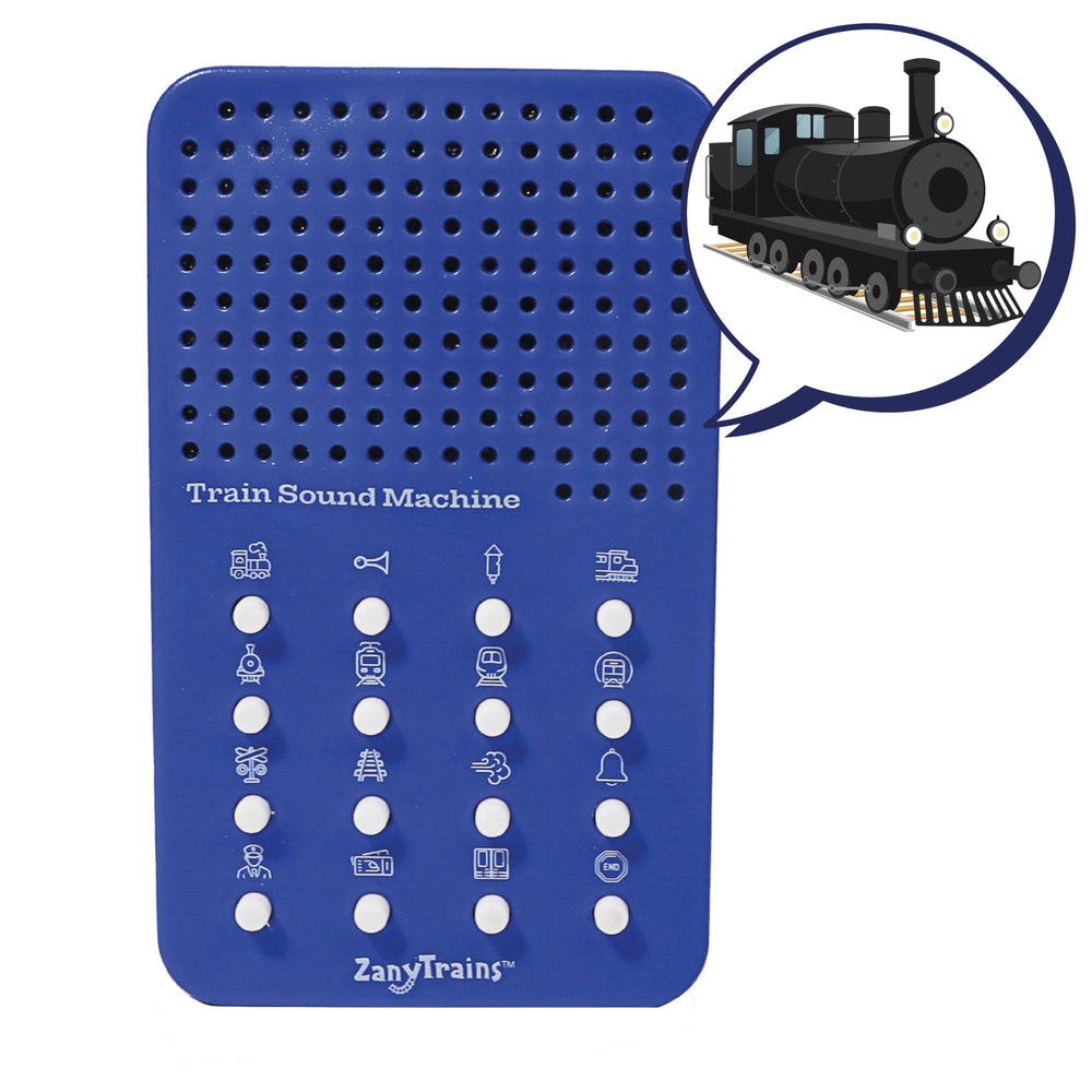 ZANY TRAINS Party-favor-ready setup demonstrates train-themed birthday ease