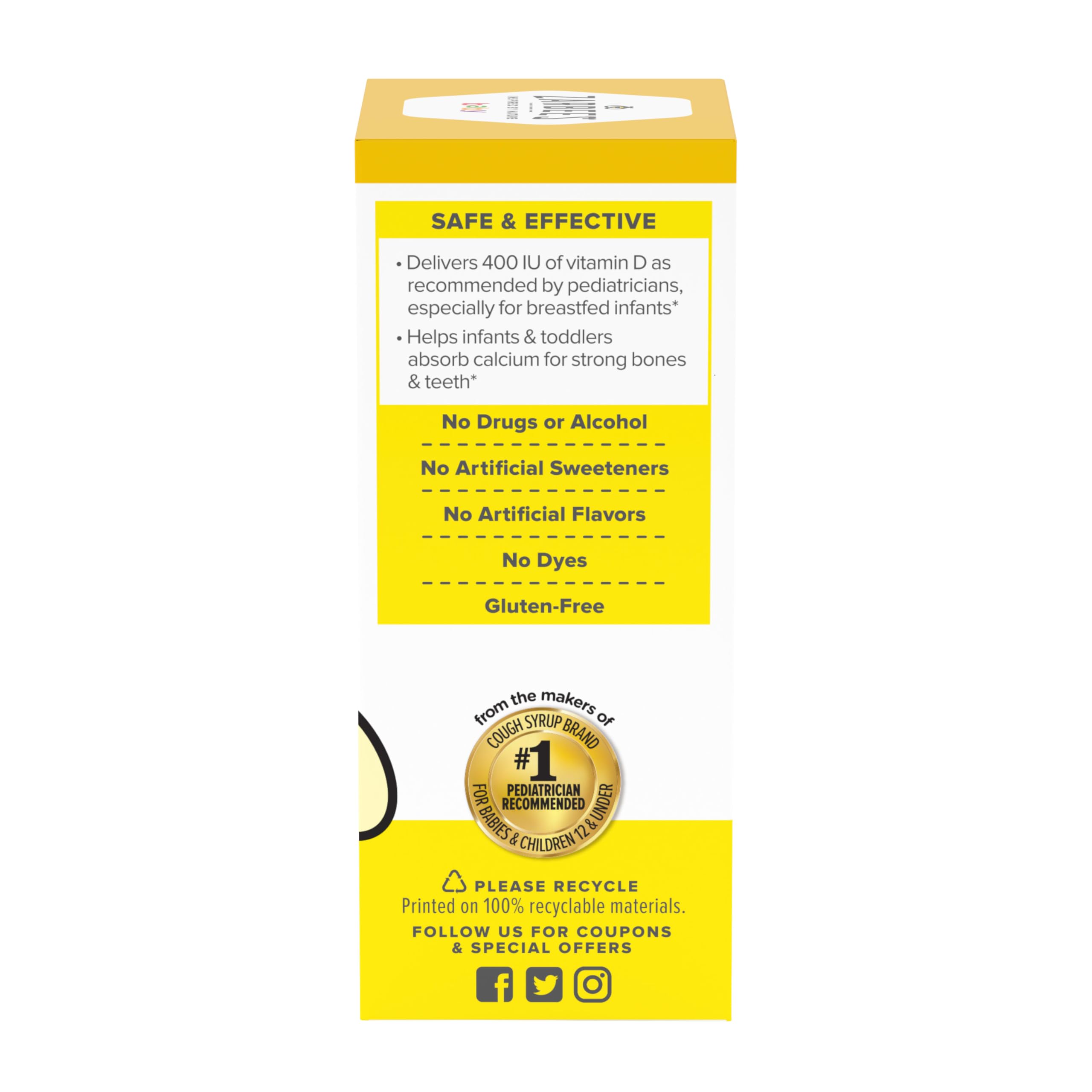 Easy dosing shown with Zarbee's Baby Vitamin D Drops