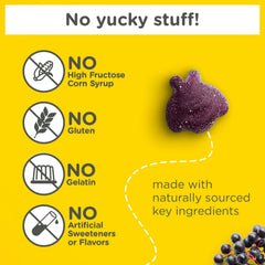 Zarbee's Kids Elderberry gummies soft texture with natural berry flavor.