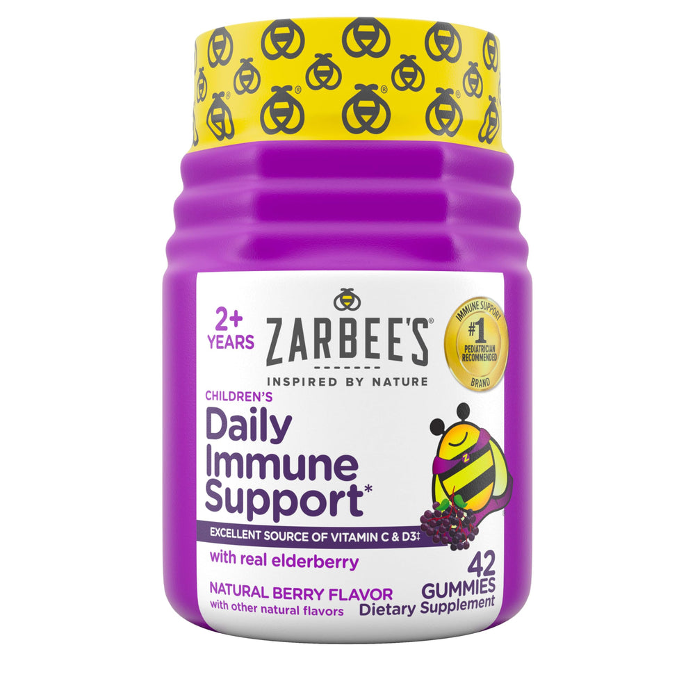 Zarbee's Kids Elderberry packaging and bottle designed for family use.
