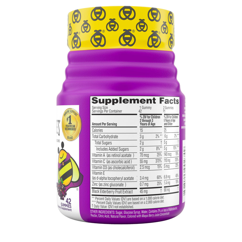Zarbee's Elderberry ingredients reveal vitamins and minerals for daily wellness.
