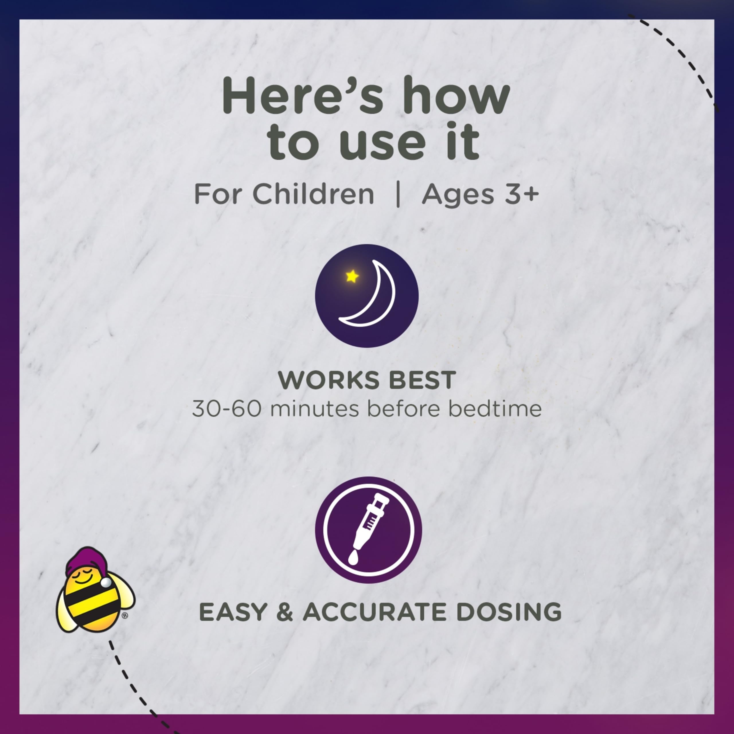 Nighttime routine with Zarbee’s melatonin to ease settling down