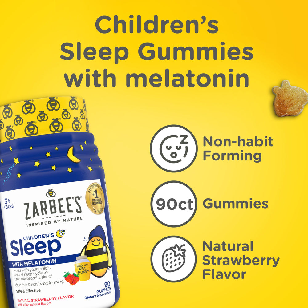 Zarbee's Kids Sleep Gummies easy chew for smoother bedtimes.