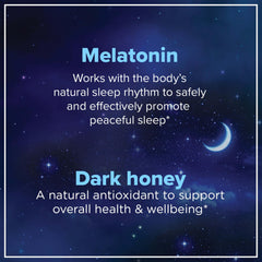 Close-up of gummies with mixed fruit flavor suggests tasty, easy-to-chew sleep support