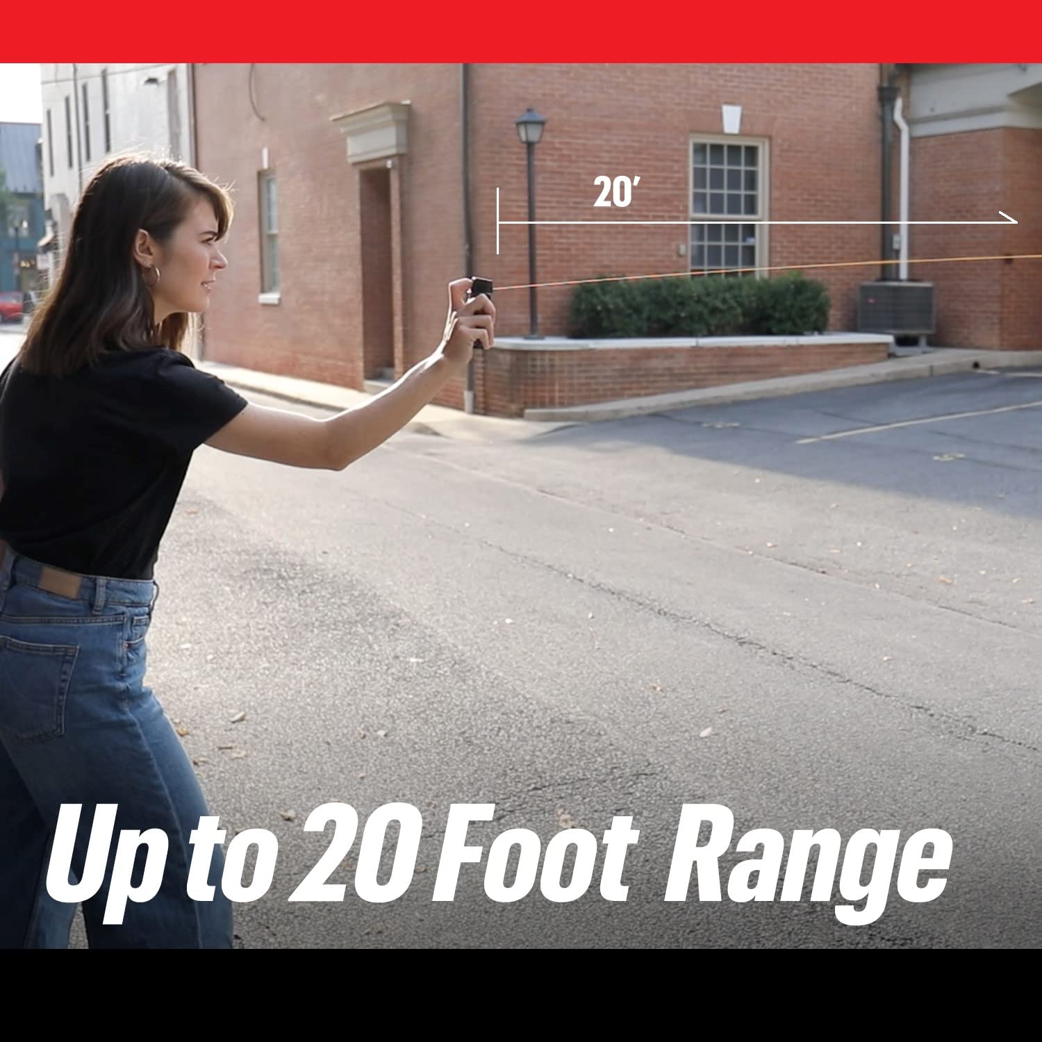 Zarc Vexor pepper spray demonstrates a 20-foot range.
