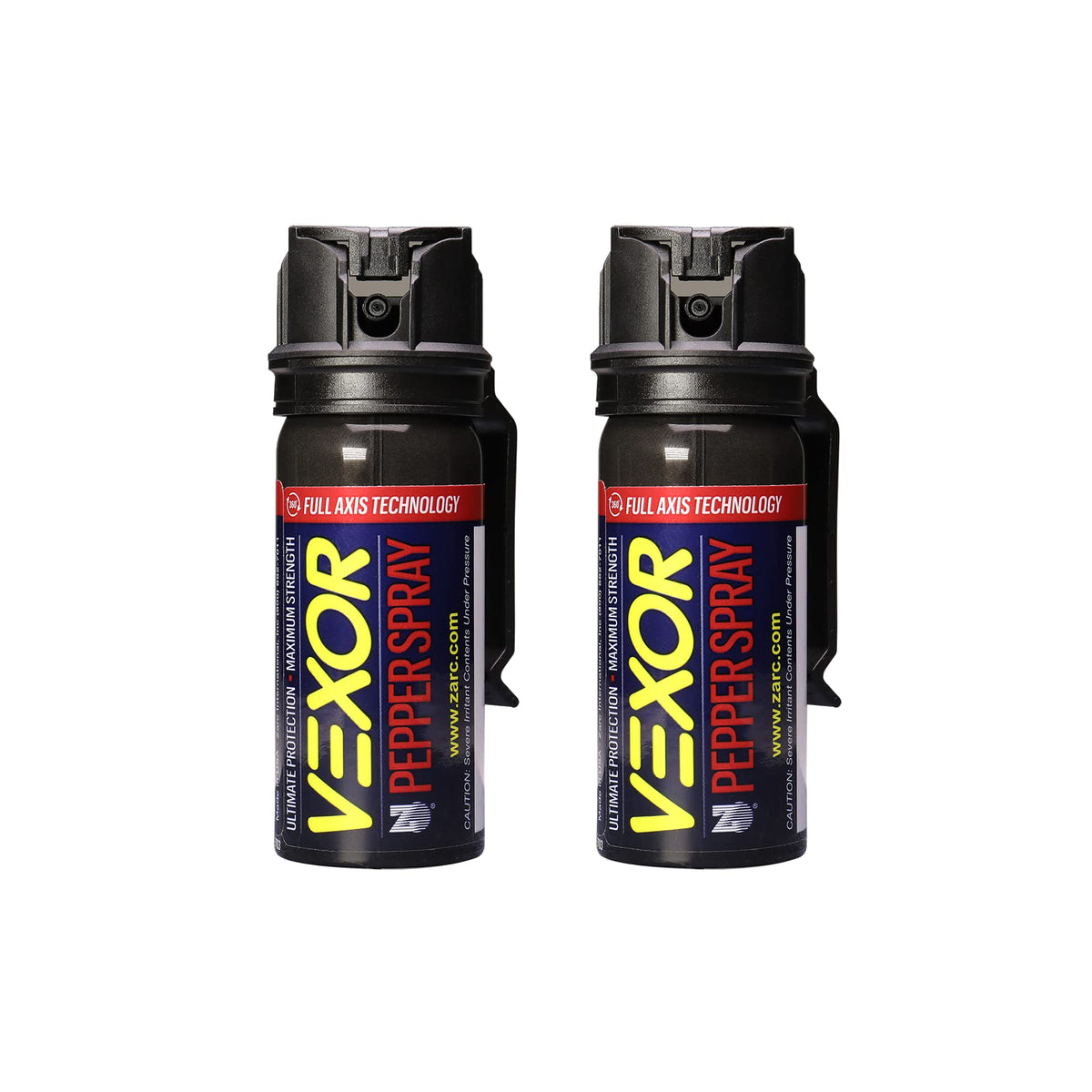 Zarc Vexor pepper spray 360 flip-top with belt clip for quick access in emergencies.