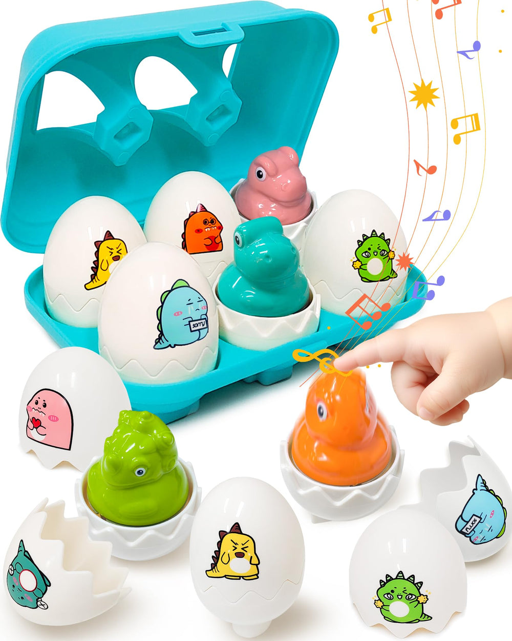 Zartores colorful eggs set enhances color recognition and fine motor play for toddlers.