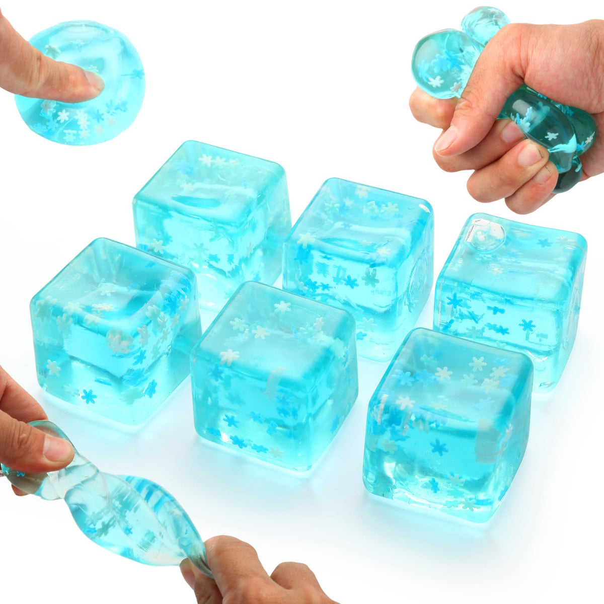 Zasnynua ice cube stress ball pack for easy portability and shared play.