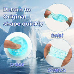 Zasnynua snowflakes inside ice ball offers tactile visual appeal and focus aid.