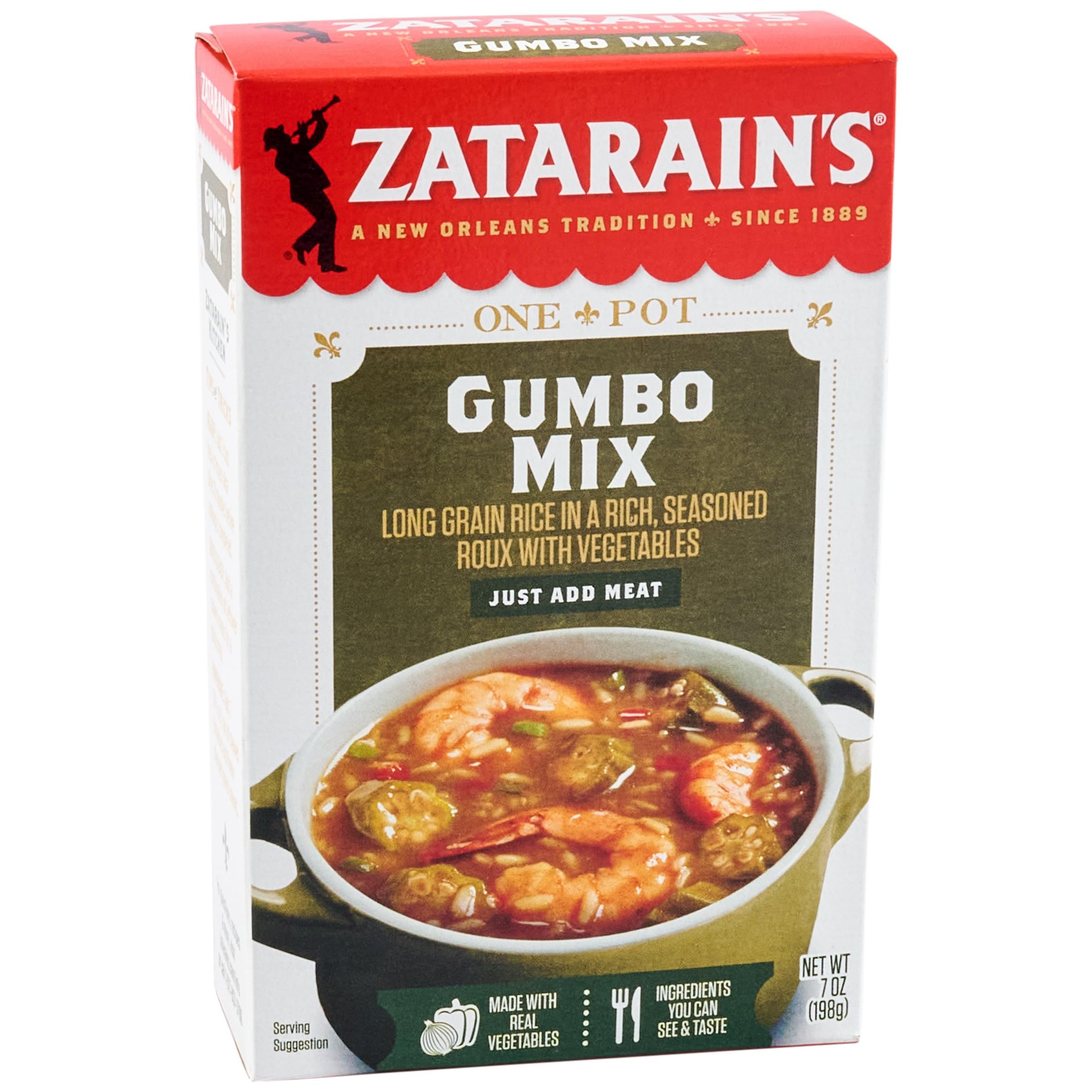 Zatarain's gumbo mix delivers ready meals in about 30 minutes.