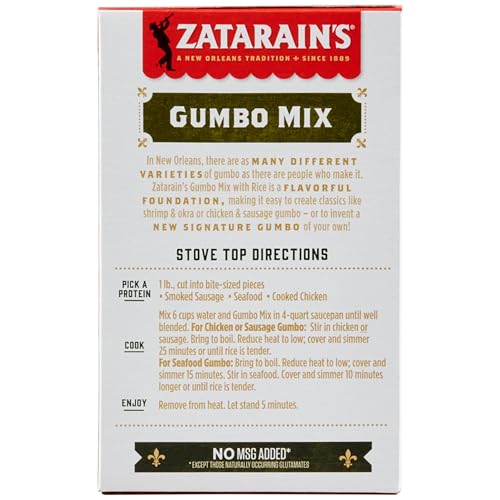 Zatarain's note highlights gumbo's New Orleans heritage.