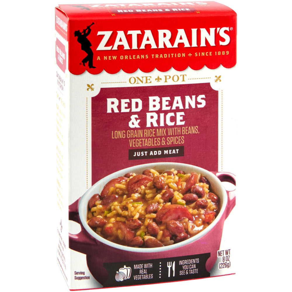 Zatarain's Red Beans and Rice stovetop preparation fills the kitchen with aroma.
