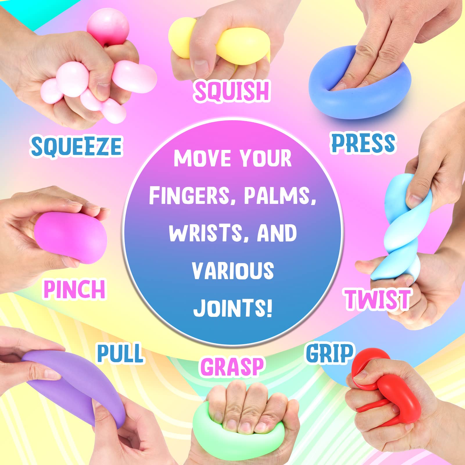 ZaxiDeel hand therapy sensory squishy ball ideal for grip strength and calm.