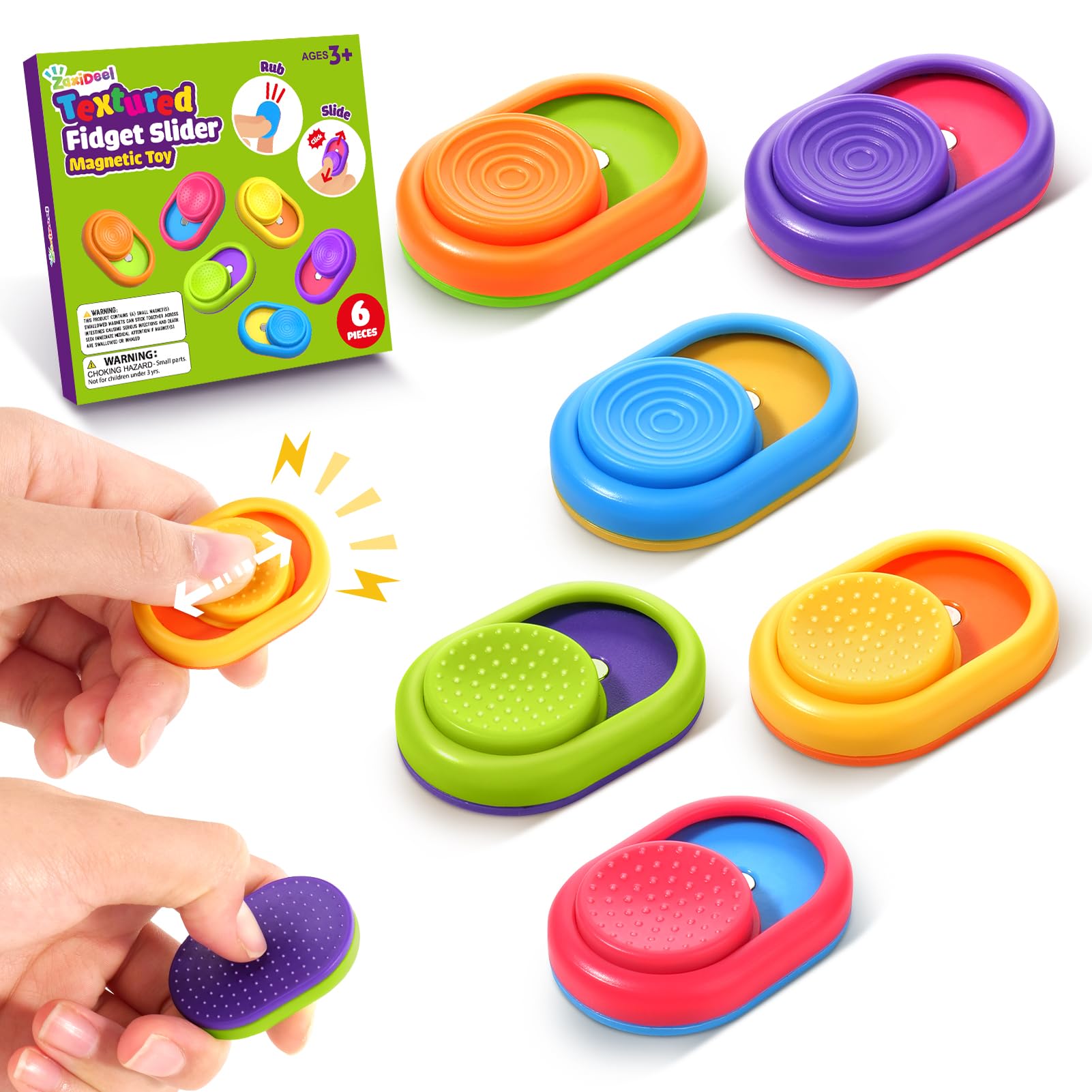 ZaxiDeel sensory fidget magnetic toy textured slider for calm focus.