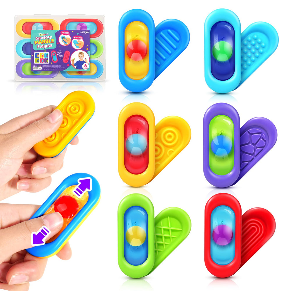ZaxiDeel sensory marble fidget toy with 6 pieces for calm focus.