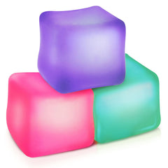 ZaxiDeel stress cube 3-pack purple held in hand for focus and calm.