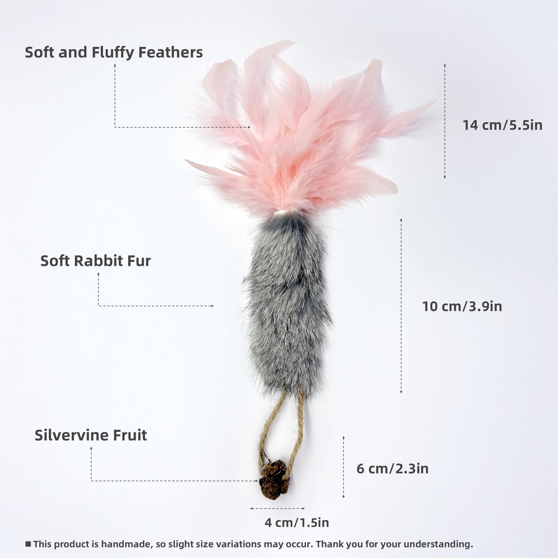 ZAYLUMO carrot toy with feathers detail to spark hunting instincts