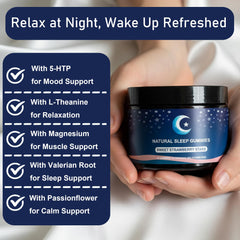 ZAYMAN vegan sleep gummies packaging highlighting vegan and non-GMO values.