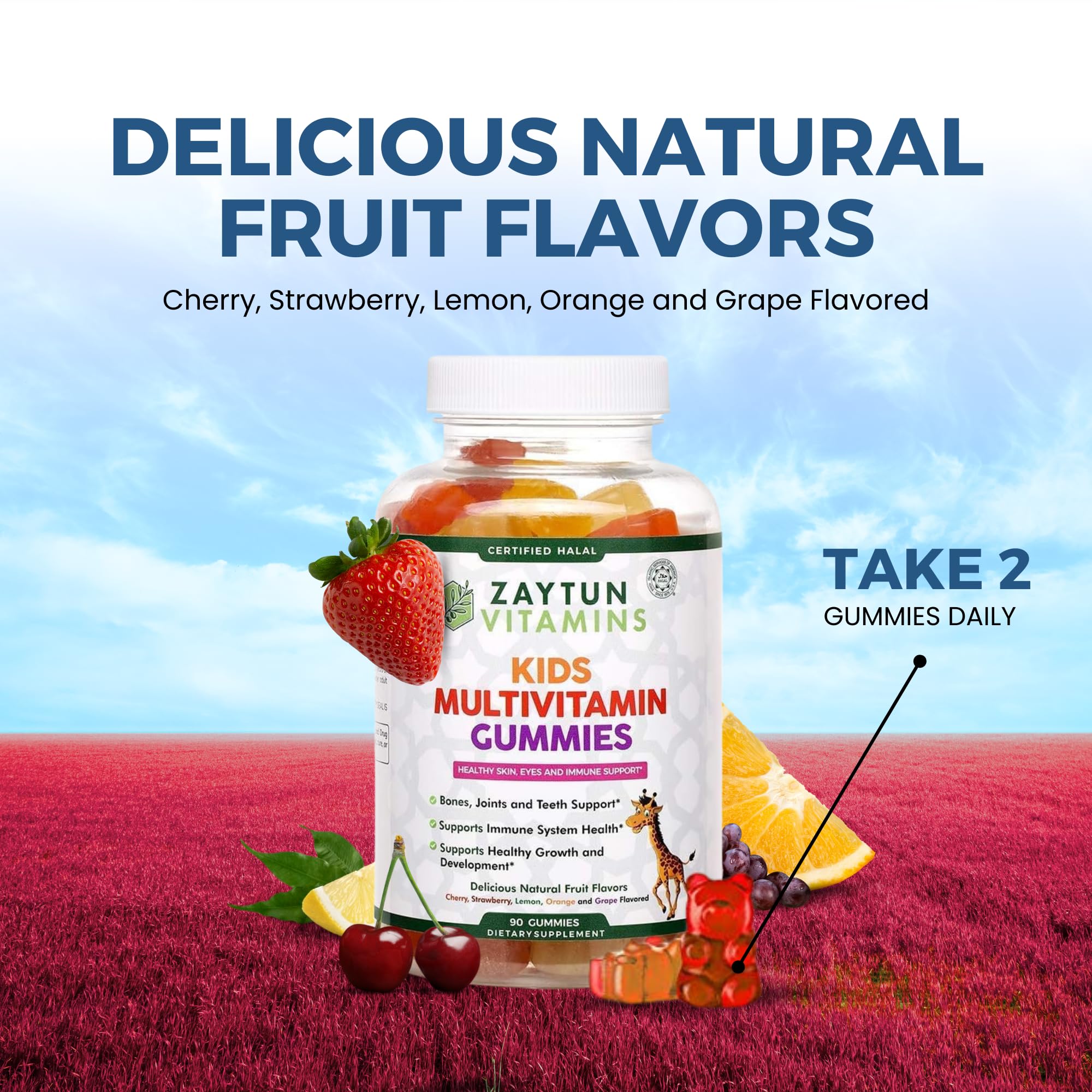 Gluten-free Zaytun Kids Multivitamin Gummies for gluten-conscious families.