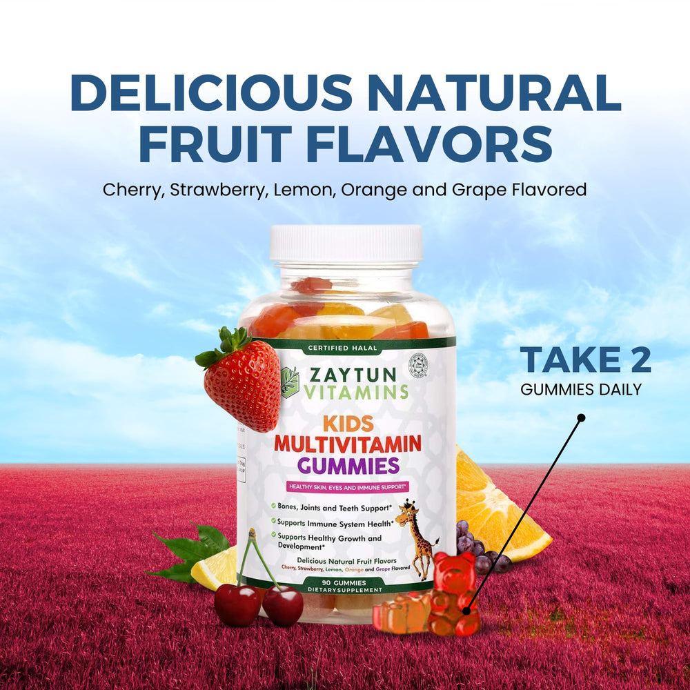 Gluten-free Zaytun Kids Multivitamin Gummies for gluten-conscious families.
