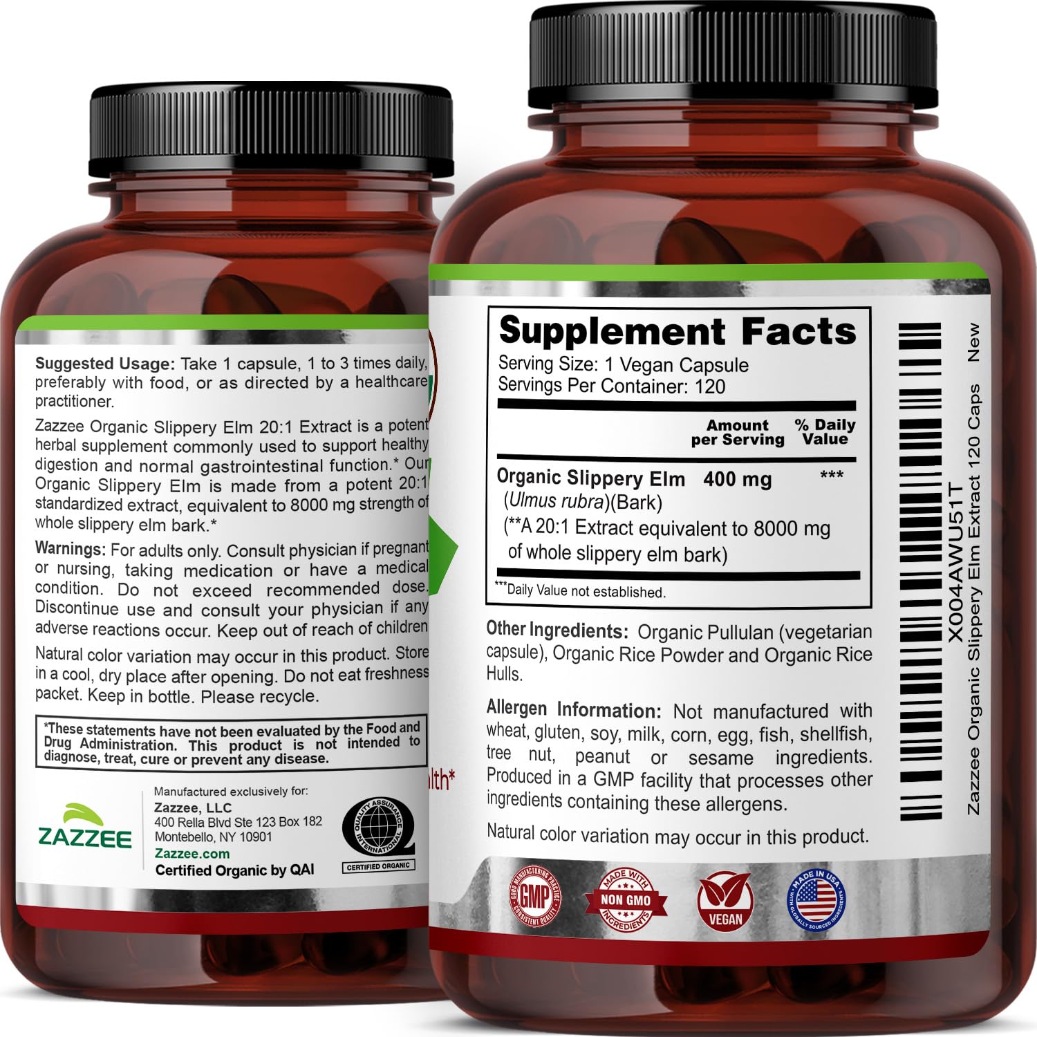 Zazzee all-natural vegan non-GMO capsules emphasize clean ingredients.
