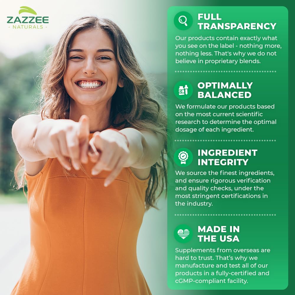 Zazzee Citrus Bergamot with kosher and vegan symbols, emphasizing clean label values