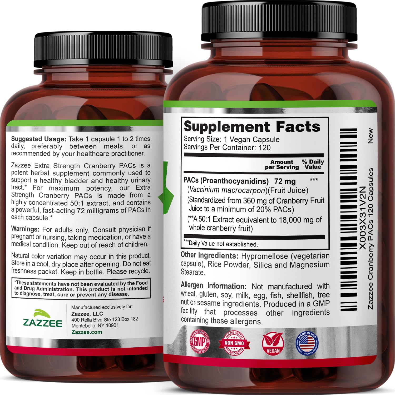 100% soluble PACs claim highlighted on label.