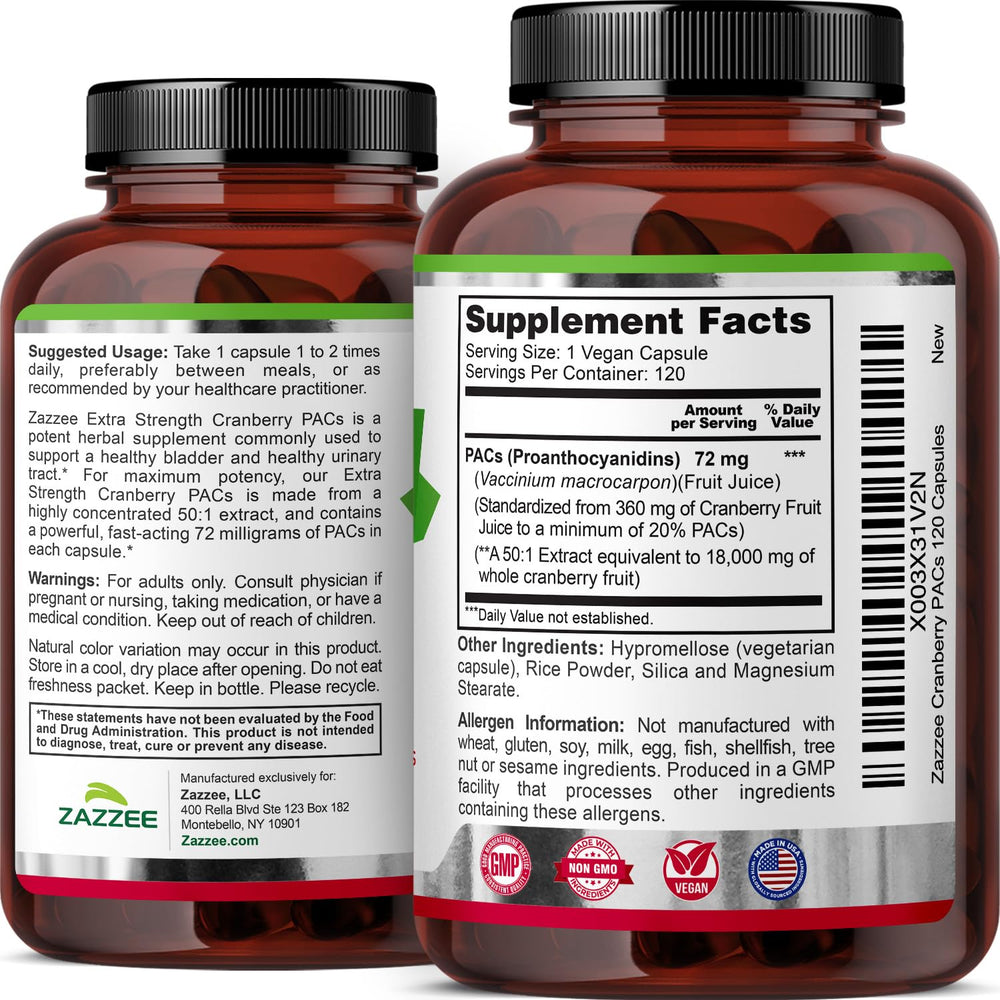 100% soluble PACs claim highlighted on label.