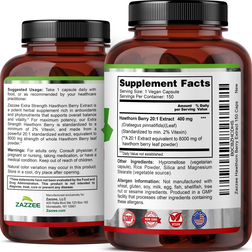 Zazzee bottle and label close-up with clear ingredient info