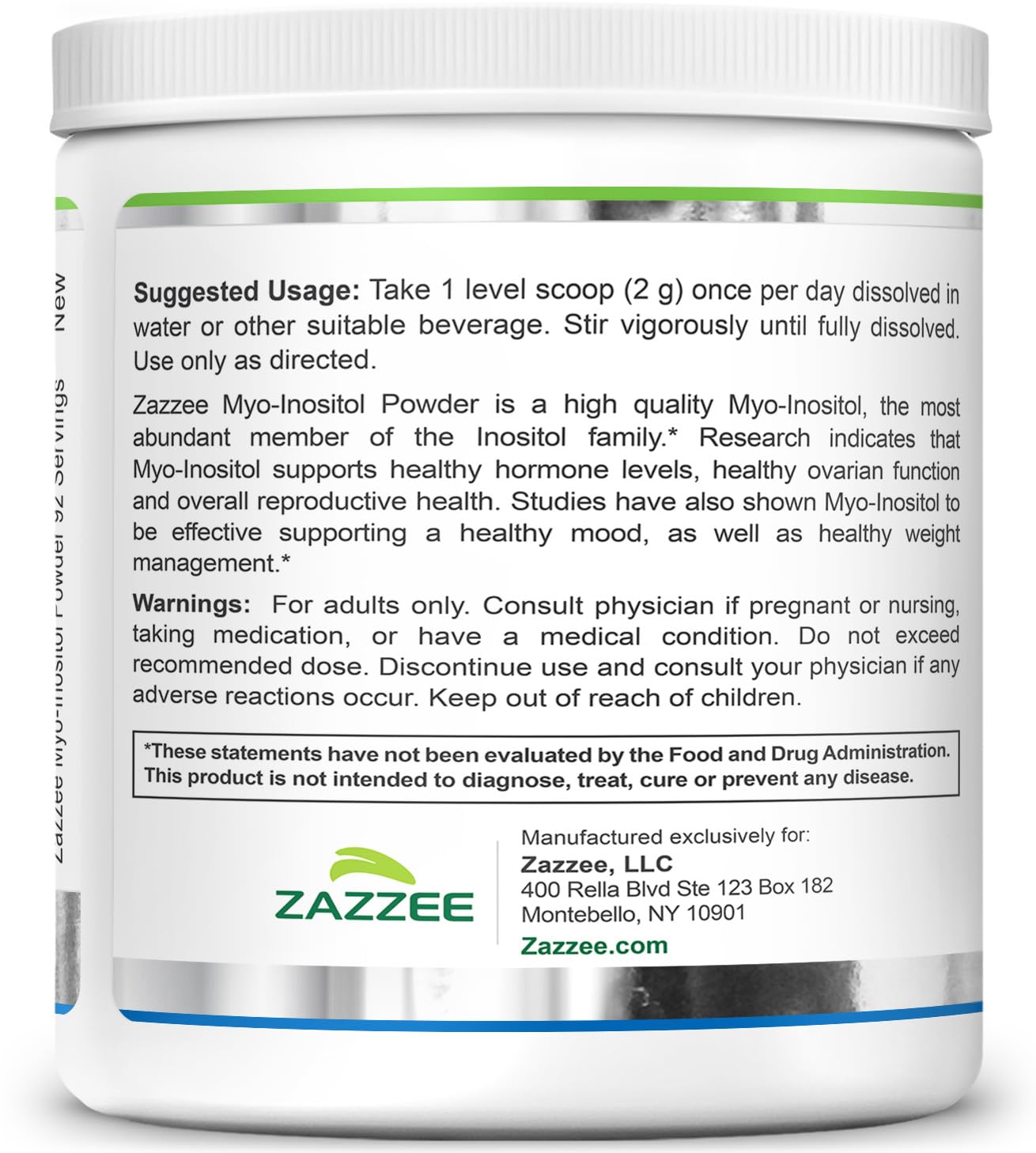 Zazzee powder texture close-up ready for daily dosage.