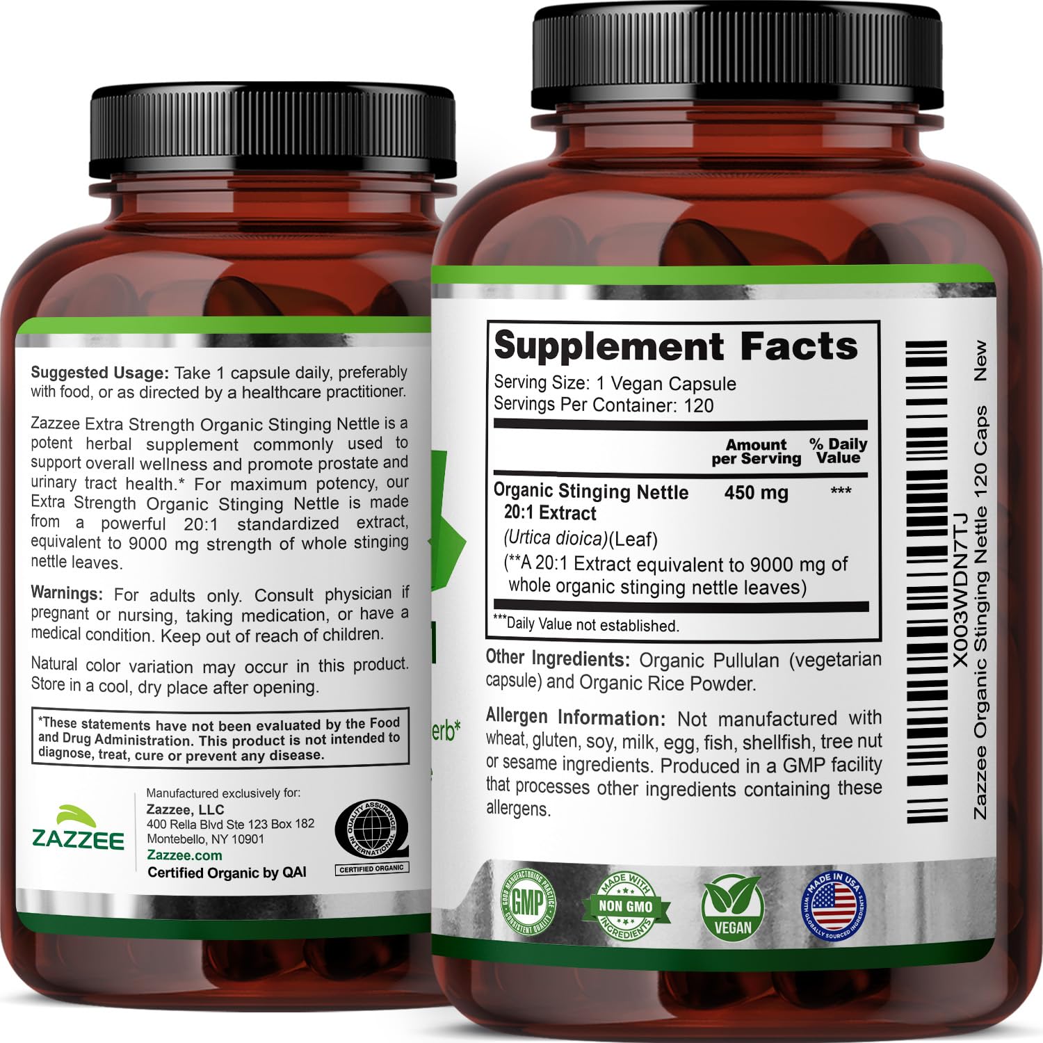 Daily dose concept with Zazzee nettle extract capsules.