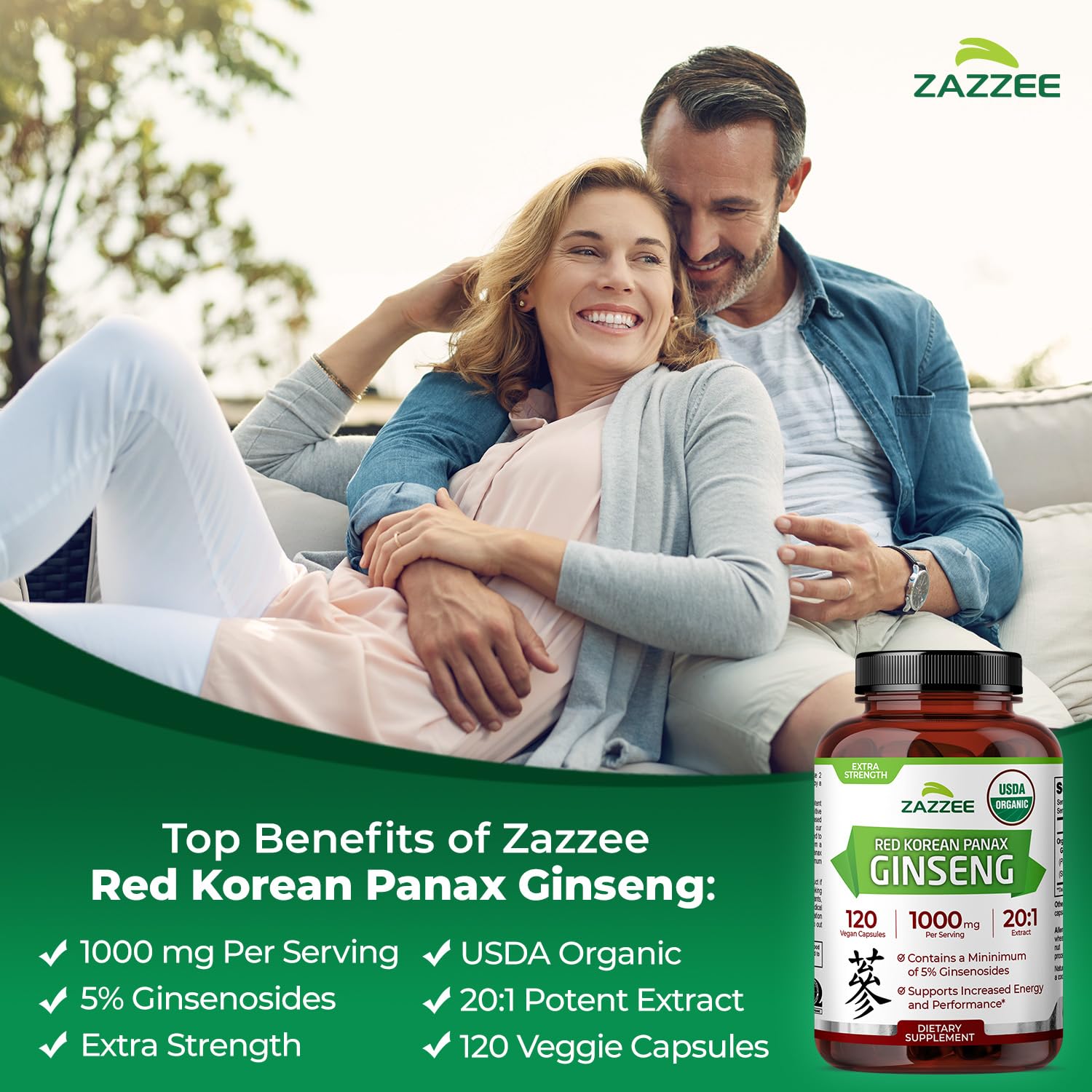 Zazzee Organic certification icon reinforces organic quality.