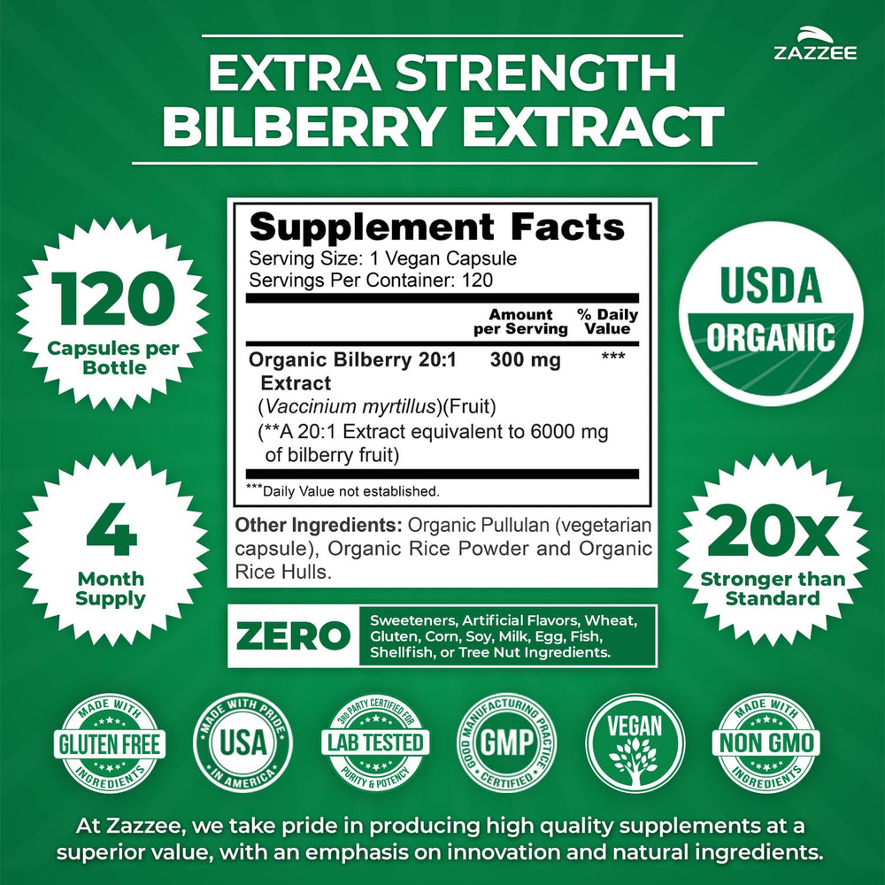 Zazzee organic certification label confirms USDA Organic quality and purity.
