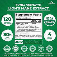Zazzee 120-capsule bottle demonstrates 60-day supply for ongoing cognitive support.