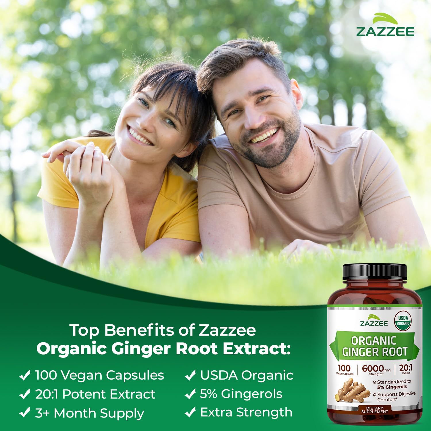 Close-up of 20-to-1 concentrate label signaling concentrated potency of Zazzee extract.