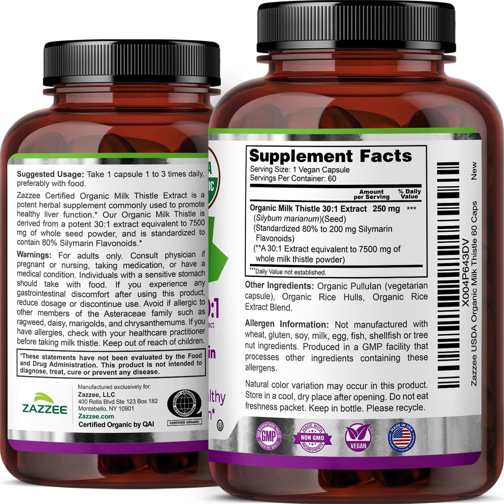 Zazzee Organic Stabilizer Blend shown on label supports product integrity.