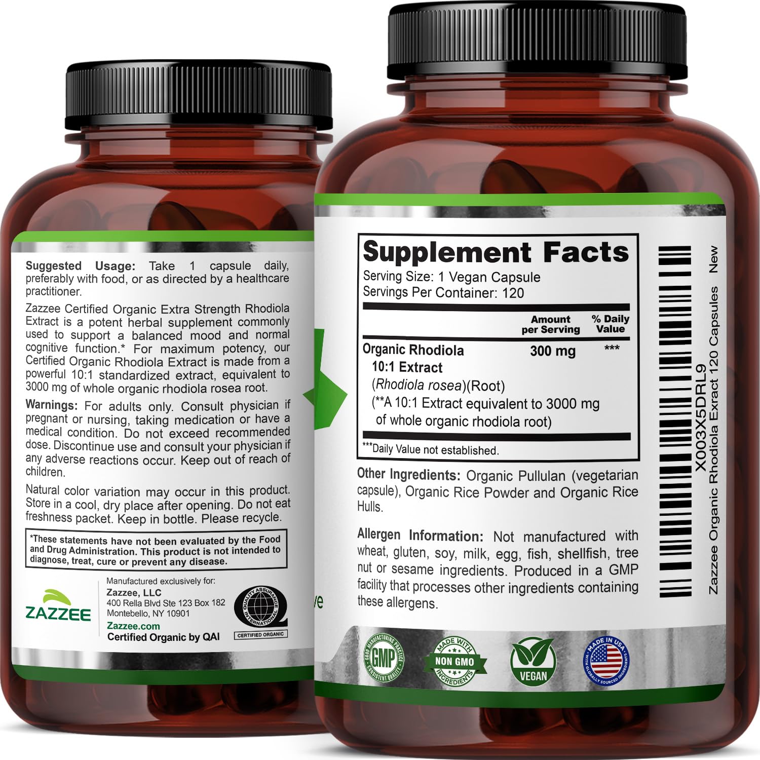 User opening a cabinet with Zazzee Rhodiola bottle