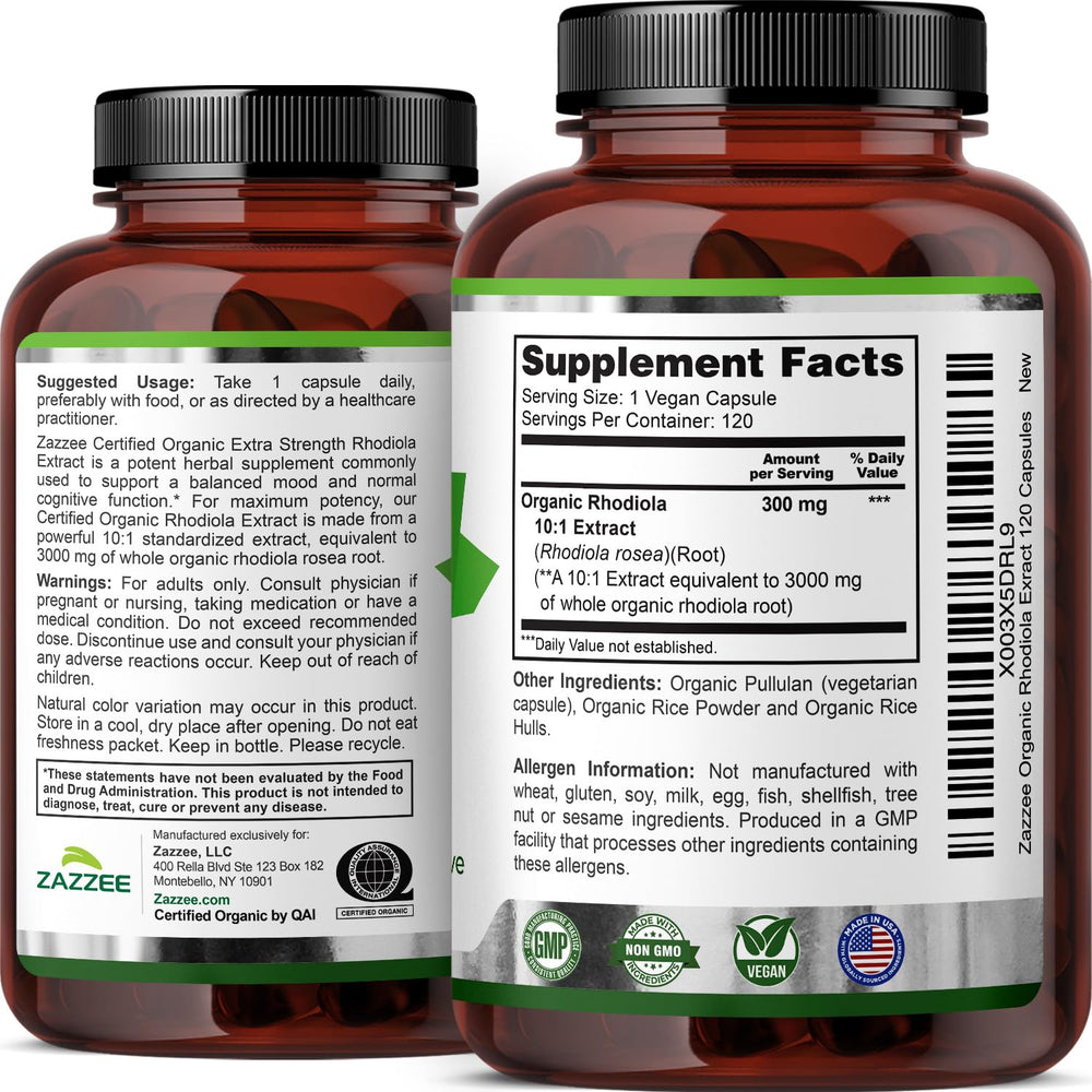 User opening a cabinet with Zazzee Rhodiola bottle