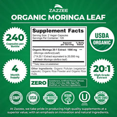 Zazzee USDA Organic certification seal indicating all natural sourcing.
