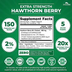 Zazzee vegan capsules in bottle for a 150-count supply