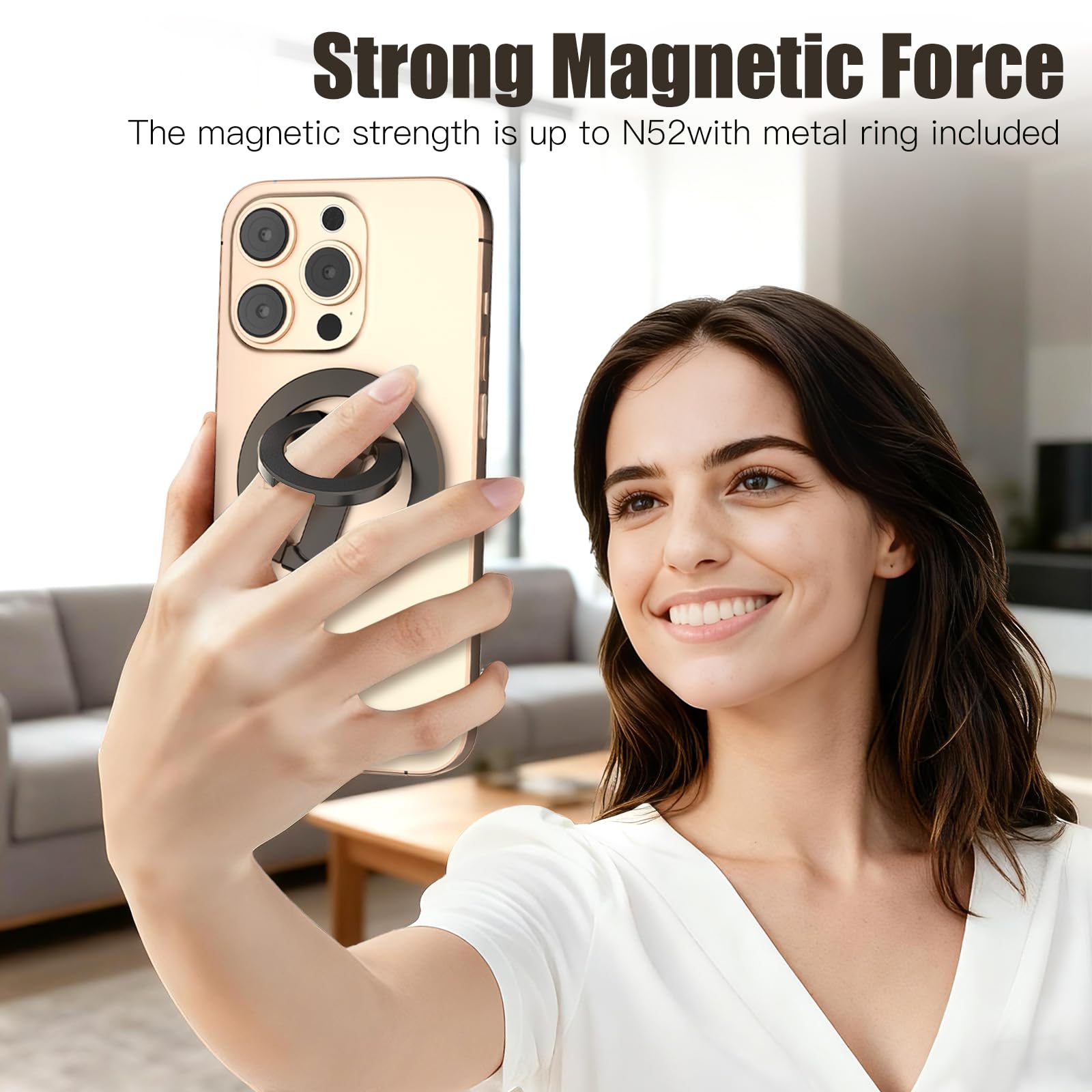 ZBHISHE ultra-strong magnet grip keeps iPhone stable on magnetic mounts